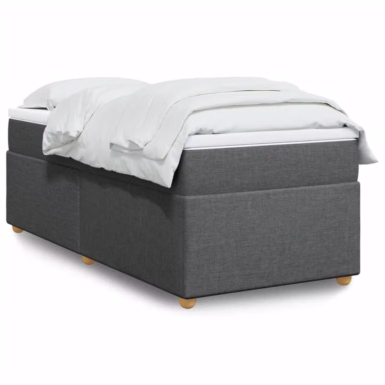 vidaXL Giroletto a Molle Ibrido con Materasso in Tessuto Grigio e Bianco L/P/H: 200 x 80 cm