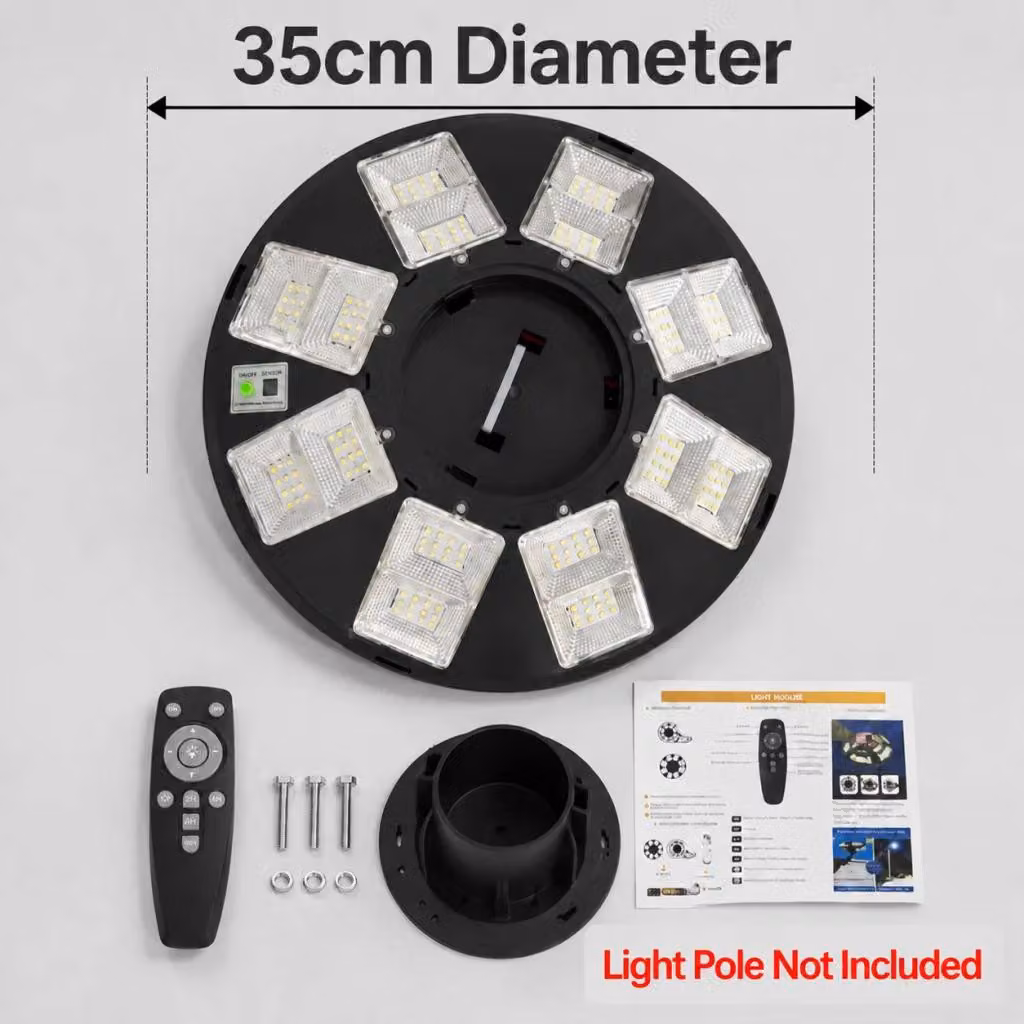 Lampada da esterno a energia solare, a forma di UFO - Lampada da giardino - 35 cm - Sensore di movimento - Telecomando - Accensione/spegnimento automatico - Grado di protezione IP65 - LED