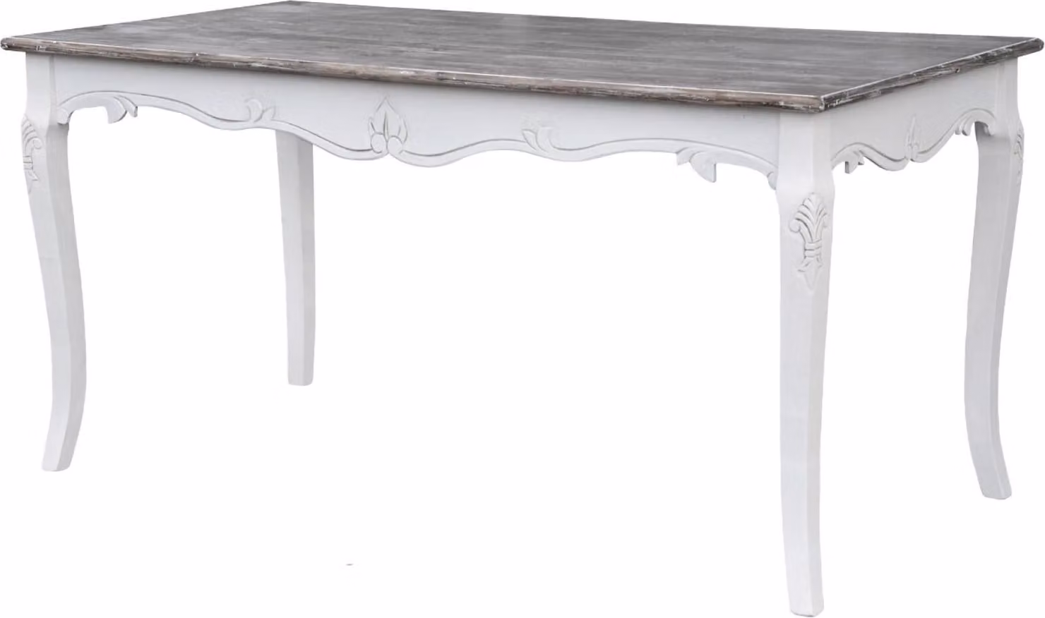 FURNLUX Tavolo da pranzo Rimini White Brown And White 160cm / Colore principale: Bianco / Dimensioni: 160 x 78 x 80 cm