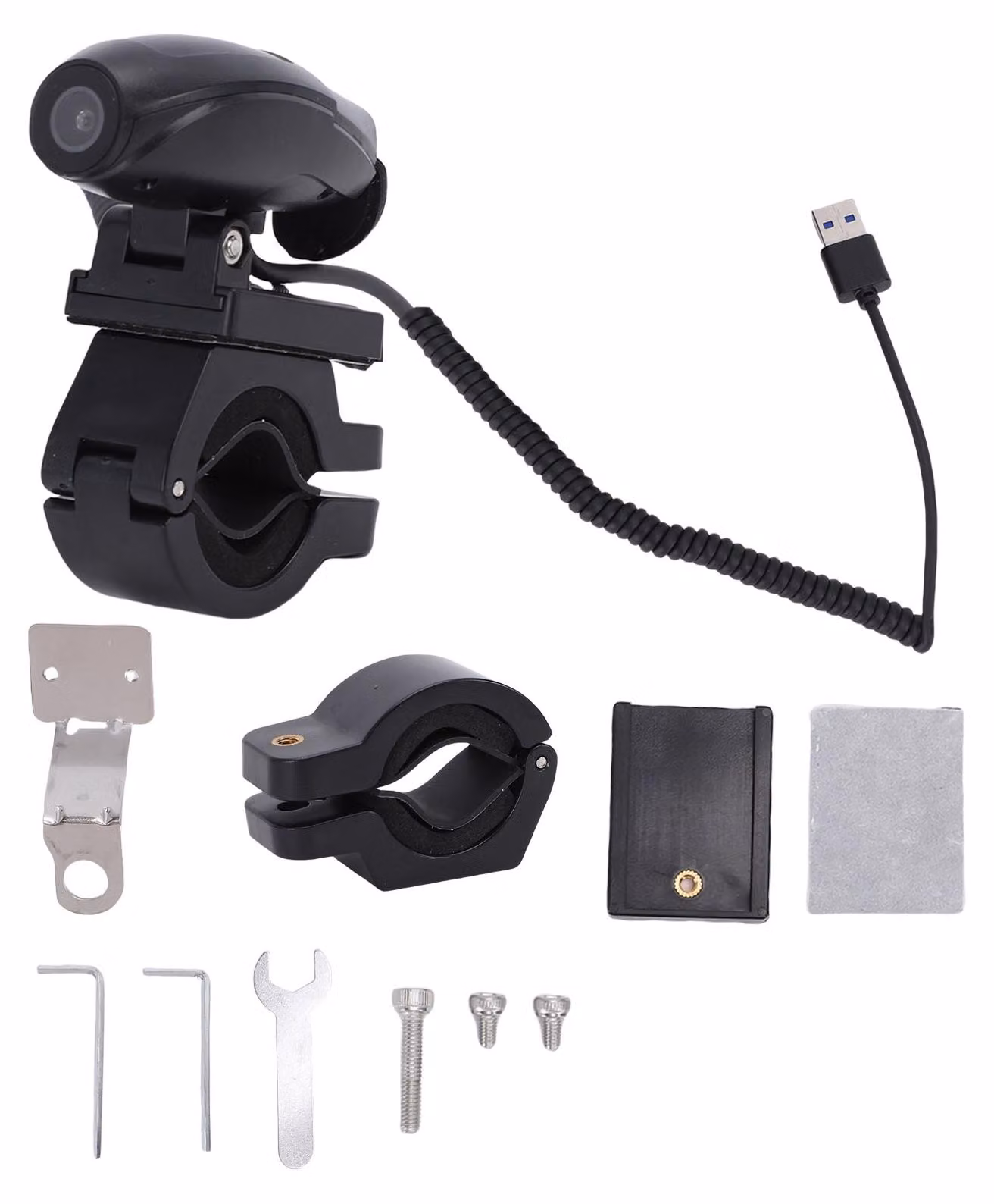 Videocamera da azione per bici, impermeabile, WiFi, registrazione in loop con stabilizzazione, supporto da manubrio USB per moto, attività all'aperto, ciclismo