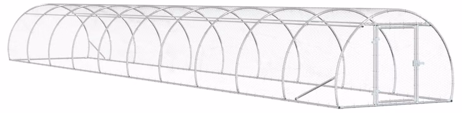 Alloggio per polli, modello Silber, dimensioni 1000 x 150 x 100 cm, realizzato in acciaio zincato