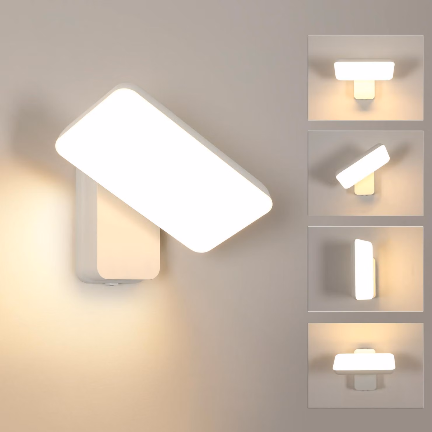 Lampada da parete esterna a LED, 16 W, orientabile a 350°, grado di protezione IP65, colore bianco, temperatura di colore 3000 K