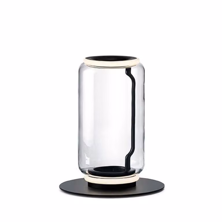Flos - Noctambule Floor 1 Low Cylinder Small Base - Lampada da terra - Nero