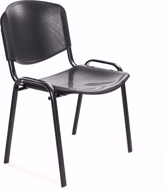 Set di 6 sedie per sala attesa ufficio studio conferenze riunione ospite impilabili in plastica nera