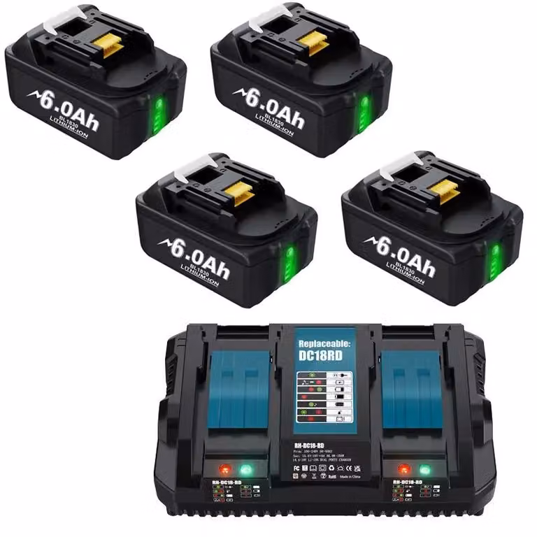 Batterie di ricambio, capacità 6000mAh, compatibili con diversi utensili, set da 3
