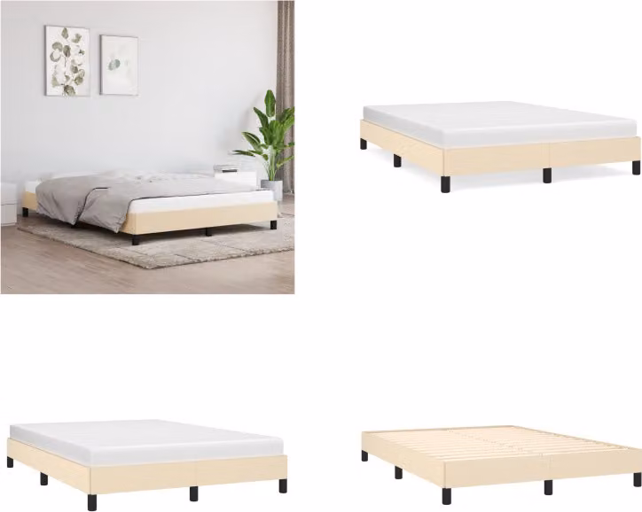 vidaXL Struttura letto panna 140x190 cm in tessuto - Struttura letto - Cornici letto - Struttura letto - Letto