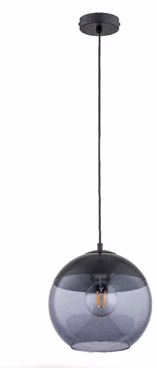 Lampada a sospensione HIRA nero fumé 1xE27x15W in vetro, dimensioni: 90x25x25 cm, IP20, Alfa