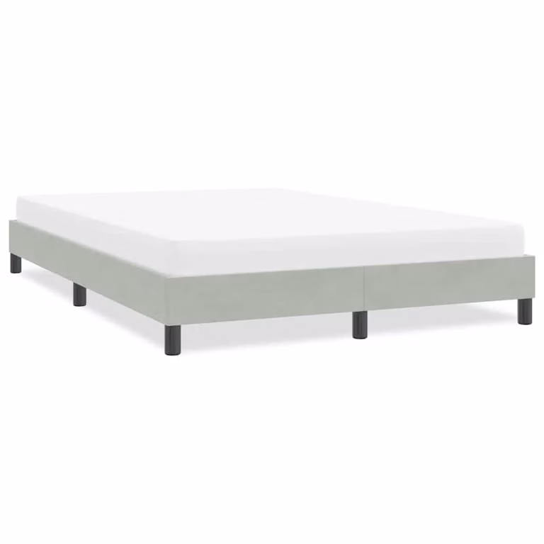vidaXL Giroletto in Velluto Grigio Chiaro senza Materasso L: 140 cm, P: 213 cm
