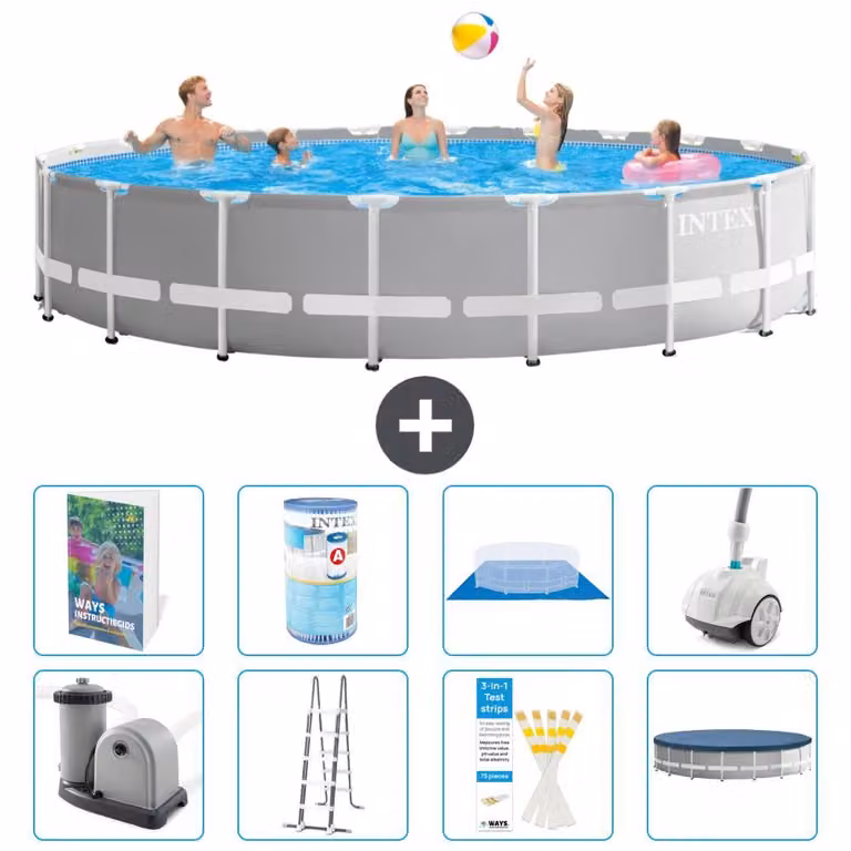 Struttura per piscina a forma di prisma - 610x132 cm - composta da 7 elementi - modello S549