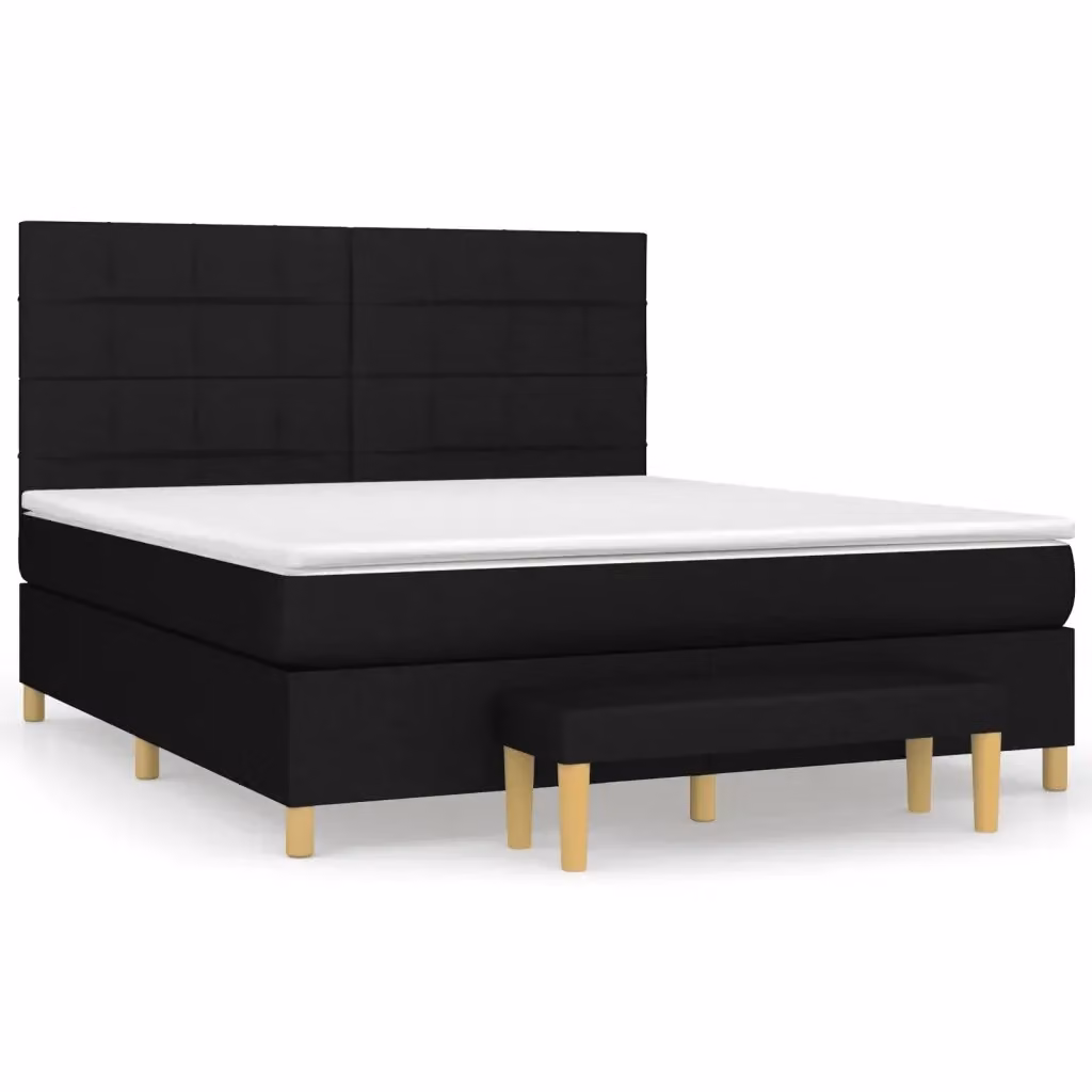 Letto Ibrido con Giroletto a Molle e Materasso vidaXL, Colore Nero e Bianco, L/P: 180 x 200 cm – 2