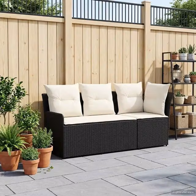 Sofa da giardino-Divano con braccioli da giardino con divano angolare 2 Pezzo 939945