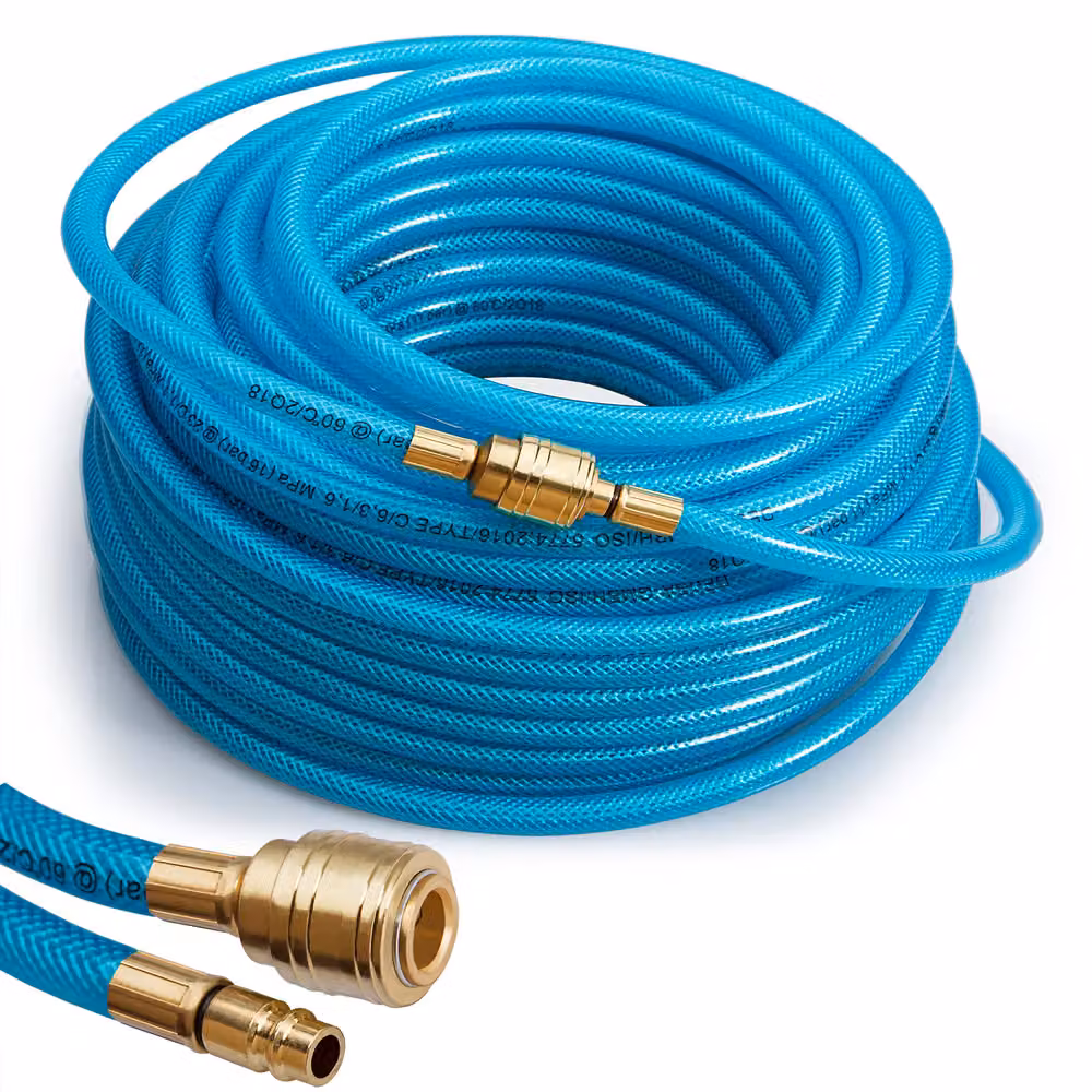 Set di 2 tubi per aria compressa Deuba da 20 m con attacco rapido, colore blu – 3
