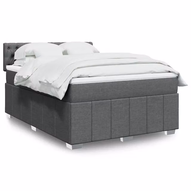 Giroletto a Molle con Materasso Grigio Scuro 140x200cm Tessuto 3287099