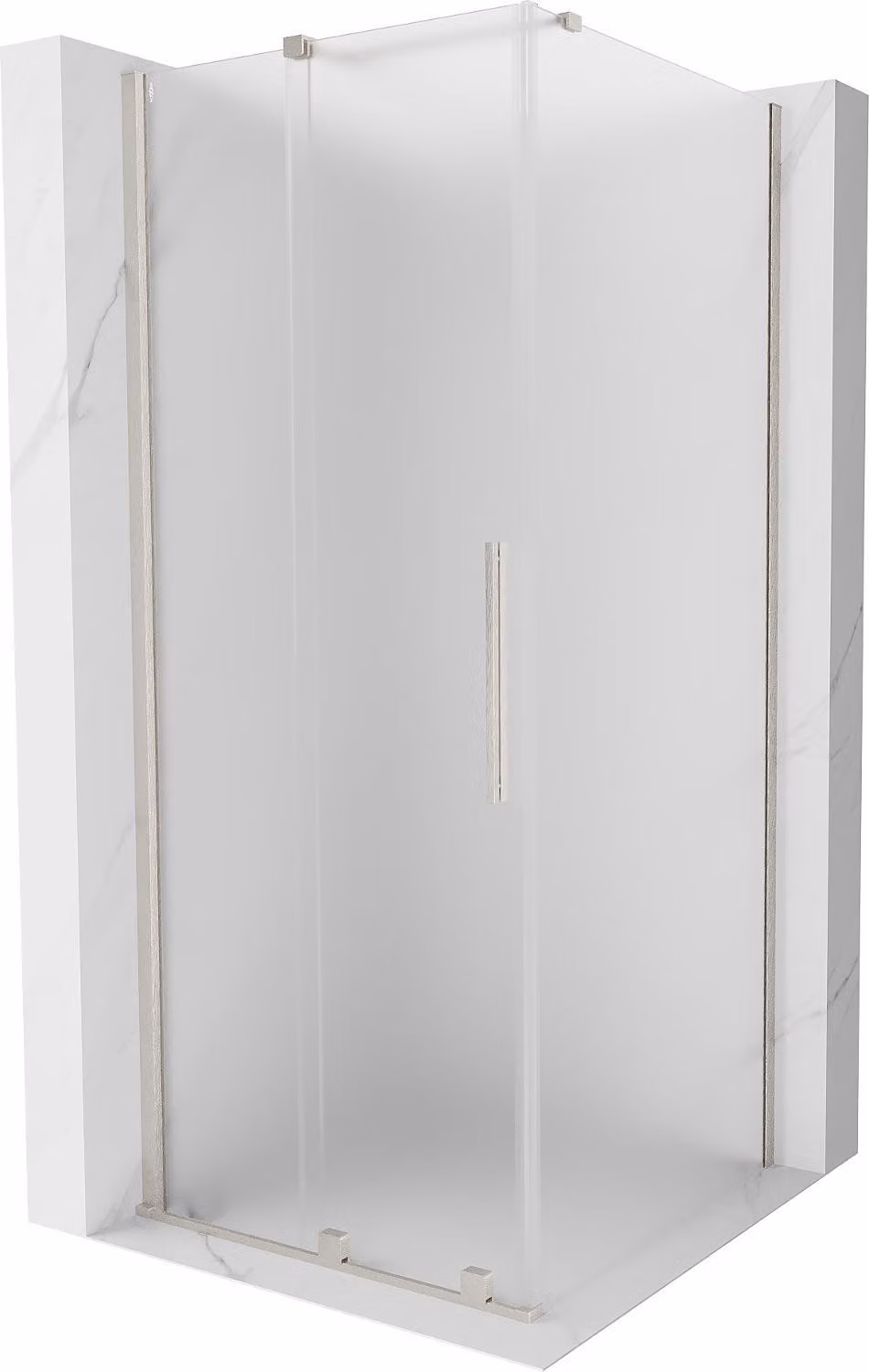 Mexen Velar cabina doccia scorrevole 120 x 120 cm, ghiaccio, nichel spazzolato - 871-120-120-31-97