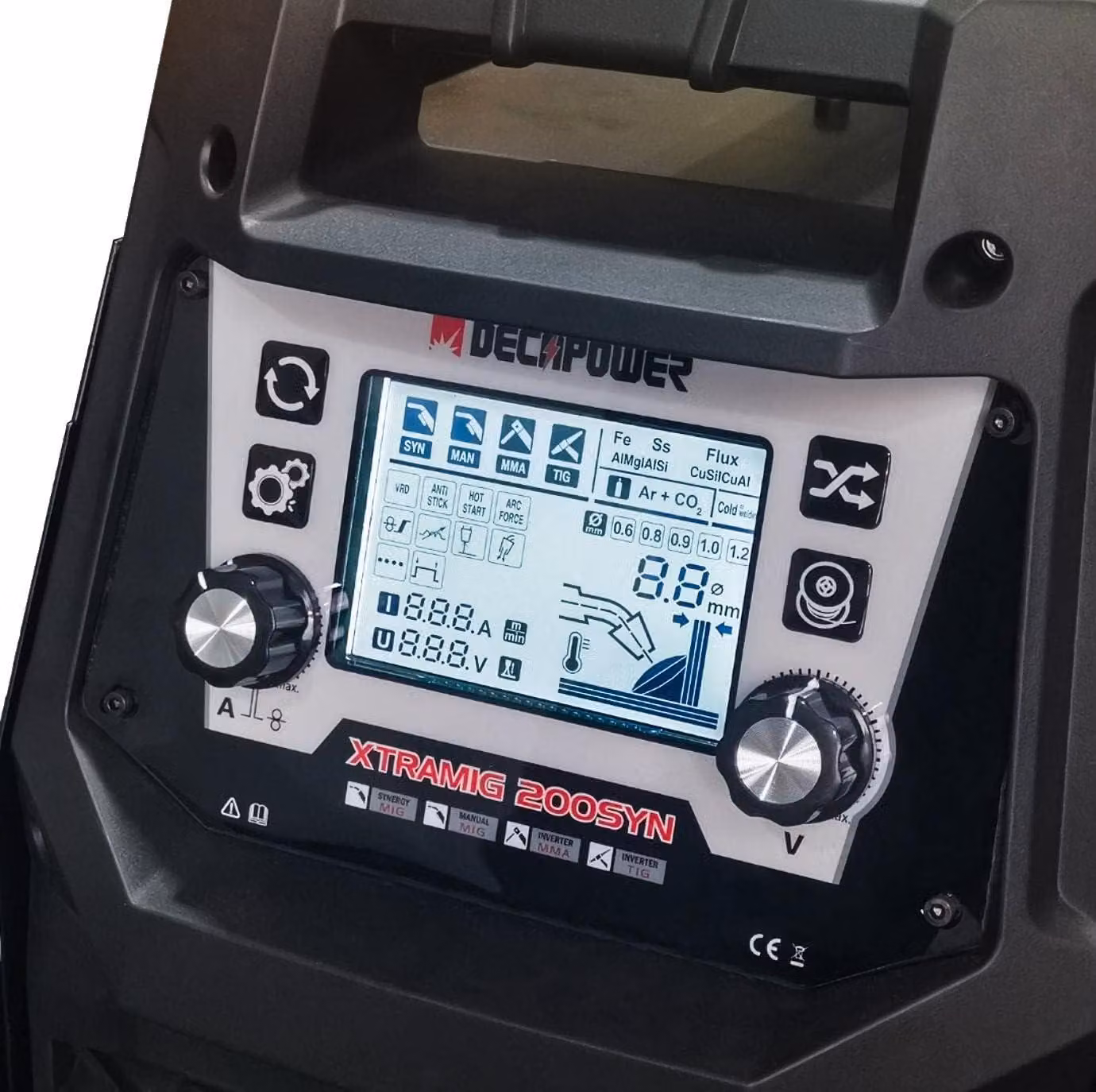 Saldatrice multifunzione 4 in 1 MIG/MAG/MMA/TIG, con tecnologia inverter IGBT, display LCD e potenza di 200A, adatta anche per saldature con filo animato (flux)