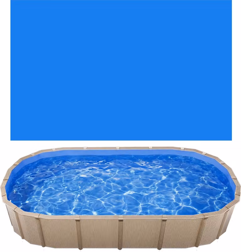 SucceBuy Rivestimento interno per piscina 3,6x6,2 m, rivestimento in PVC per piscine con pareti alte 120 cm, rivestimento interno con spessore 0,8 mm, rivestimento di ricambio UniBead, rivestimento per piscine, adatto per piscine fuori terra, blu