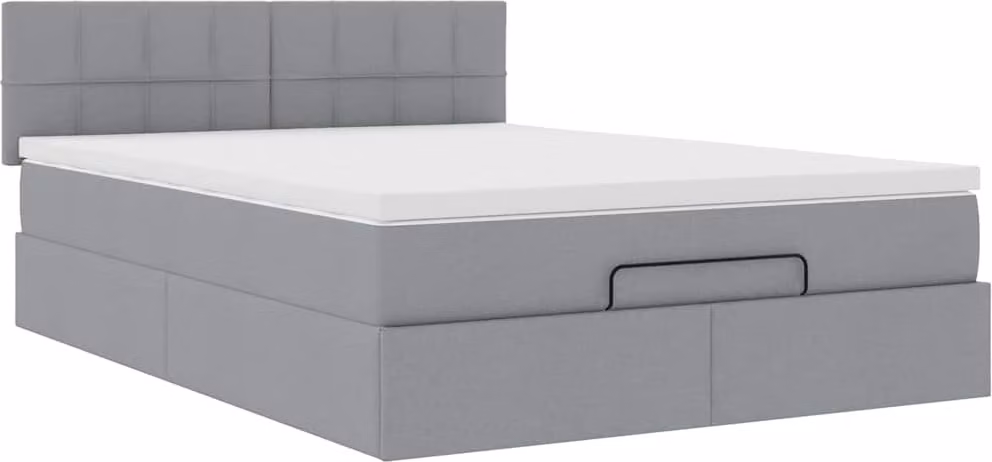 Struttura Letto Pouf con Materasso 140x200 cm in Tessuto