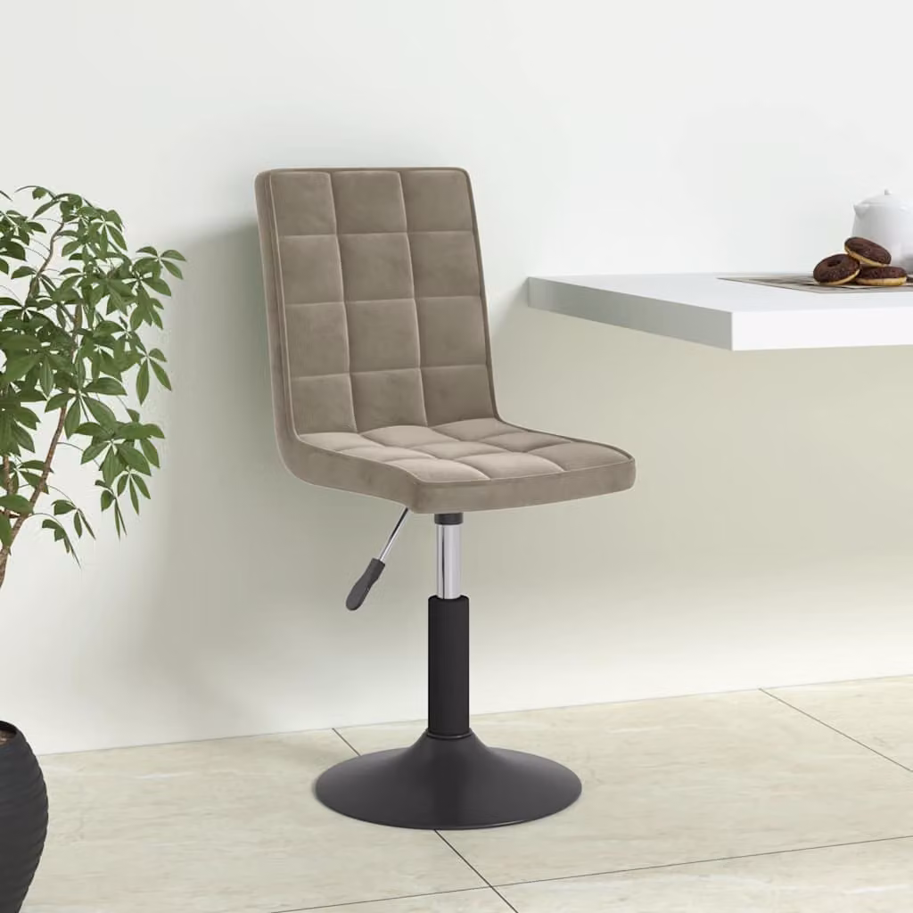 Set di 6 sedie da pranzo girevoli vidaXL in velluto grigio chiaro con design moderno