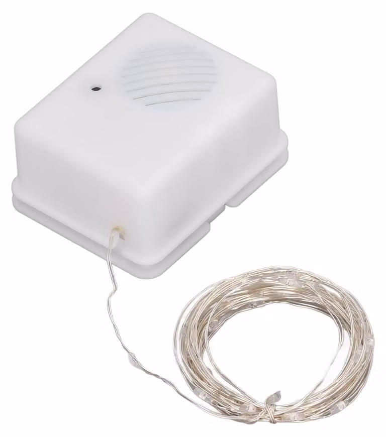 Catena luminosa a tema musicale, luce calda 3000K, 3 metri, alimentata a batteria, ideale per Natale