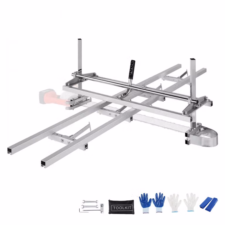 Segheria portatile - Fresatrice a catena flessibile con lunghezza di taglio massima di 914 mm e spessore di taglio di 5,08-300 mm - Barra di guida di 2745x241x108,4 mm inclusa - Ideale per un'ampia gamma di requisiti di taglio del legno
