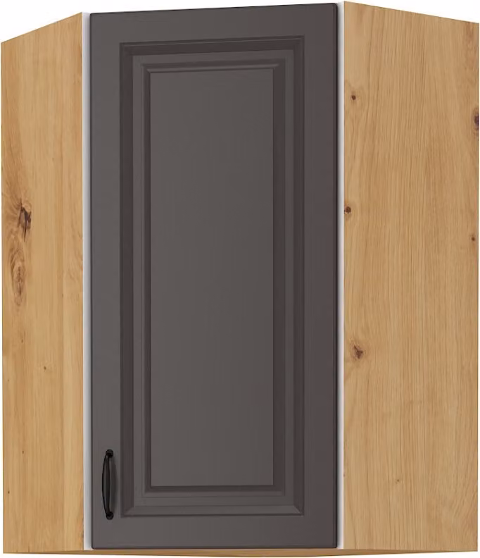 Armadietto alto ad angolo SOPHIA - 60x60 cm, grigio scuro / rovere artisan