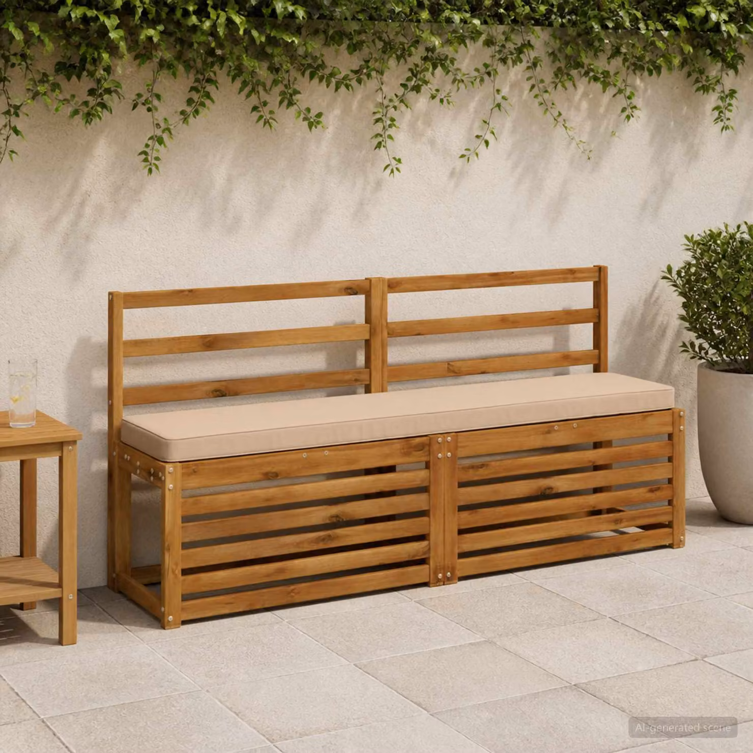 Cuscino per Panchina vidaXL VUGHT in Poliestere, Colore Sabbia/Marrone con Rivestimento Lavabile e Resistente ai Raggi UV