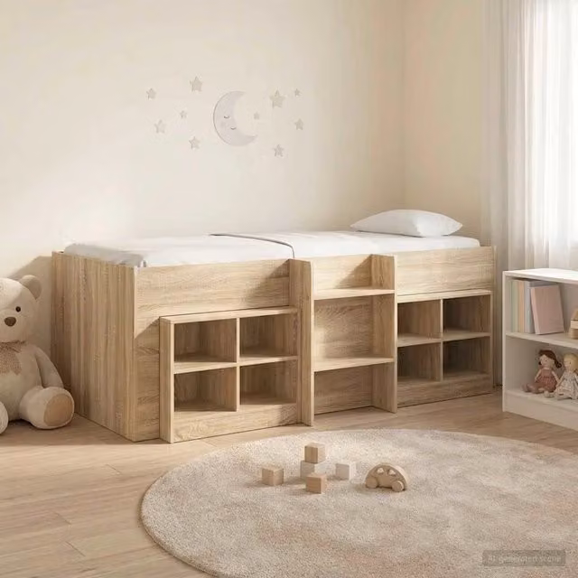 Struttura Letto Loft con Mobile 3 pz Rovere Sonoma 3423432