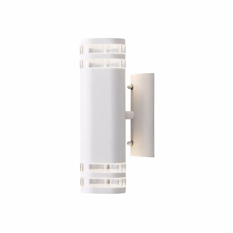 Konstsmide Modena Long Up&Down applique in alluminio laccato bianco con vetro acrilico trasparente