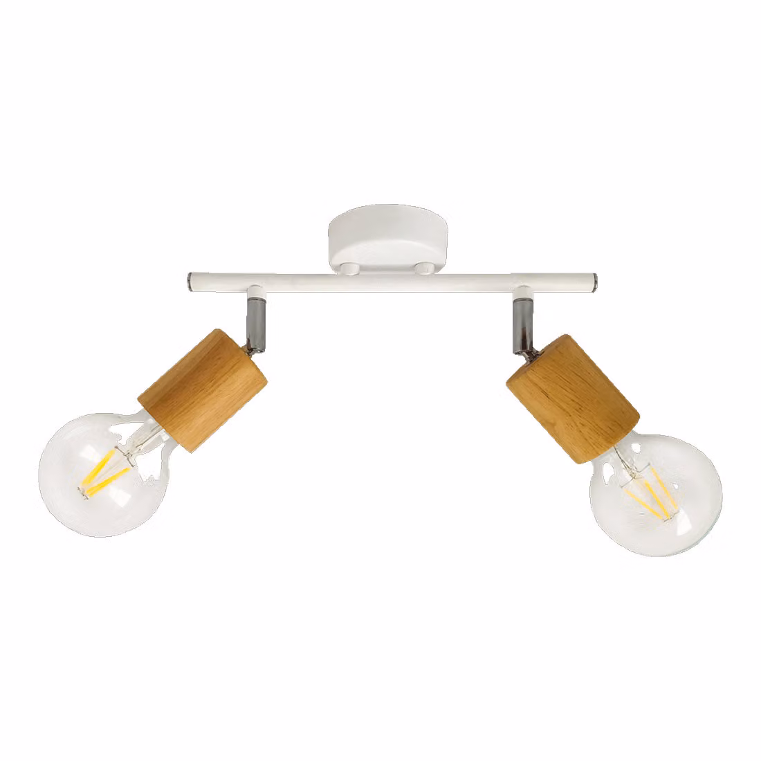 Plafoniera VEDMA 2xE27/G80/40W bianco opaco/legno chiaro L: 270, L: 110, H: 125, attacco E27, dimmerabile