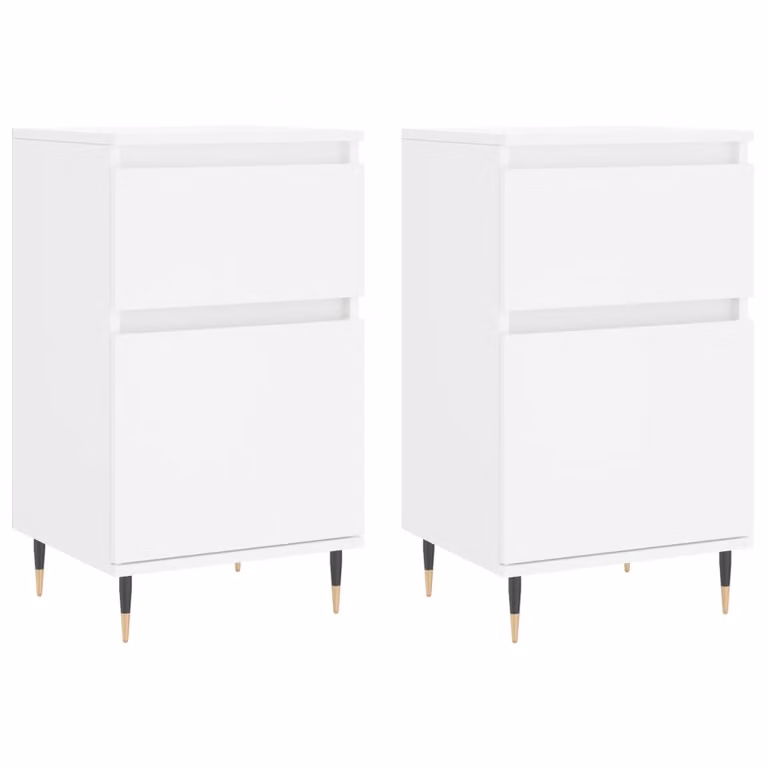 Credenze 2 pz Bianche 40x35x70 cm in Legno Multistrato