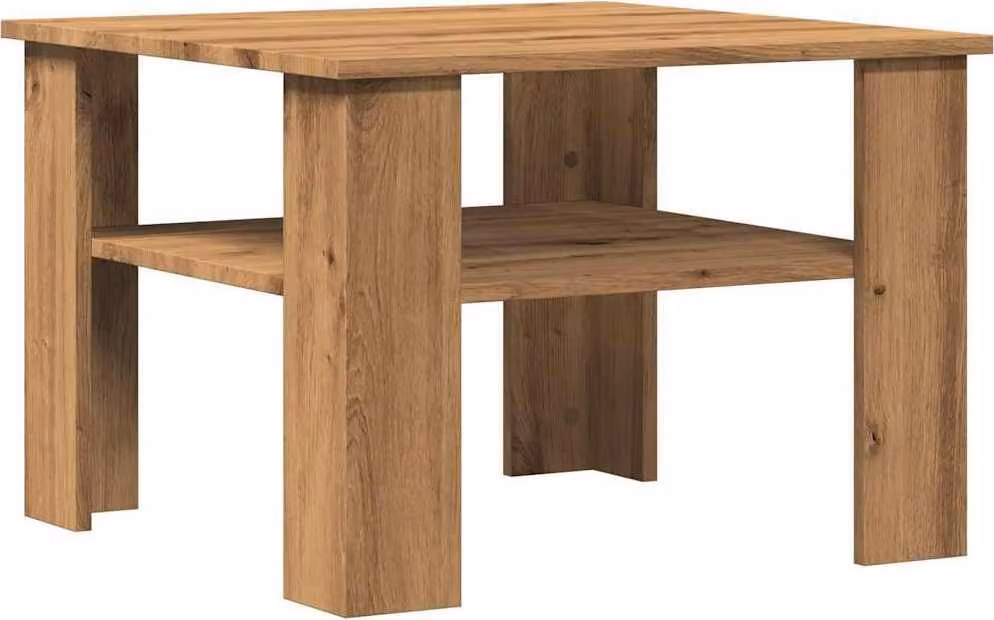 Tavolino Salotto Rovere Artigianale 60x60x42 cm in Truciolato