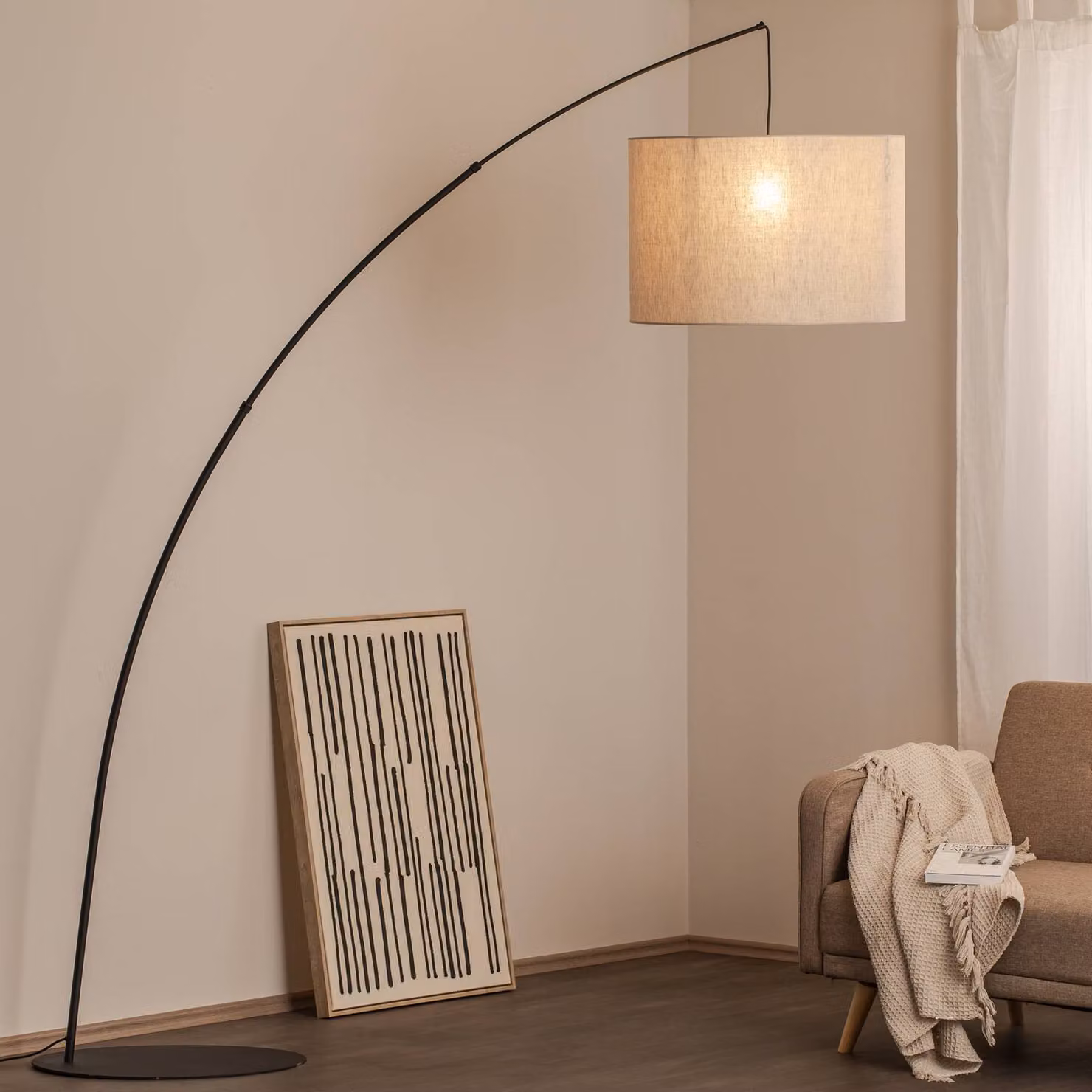 Lampada ad arco Moby TK Lighting, Soggiorno / Sala da pranzo, Metallo, Lampada da terra