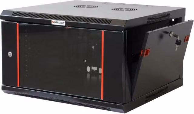 Armadio Rack 19'' a muro 9 unità sezione unica prof. 450 Nero