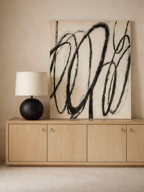 Quadro astratto Fronde Kenay Home, multicolore e nero, L: 120 cm, H: 150 cm