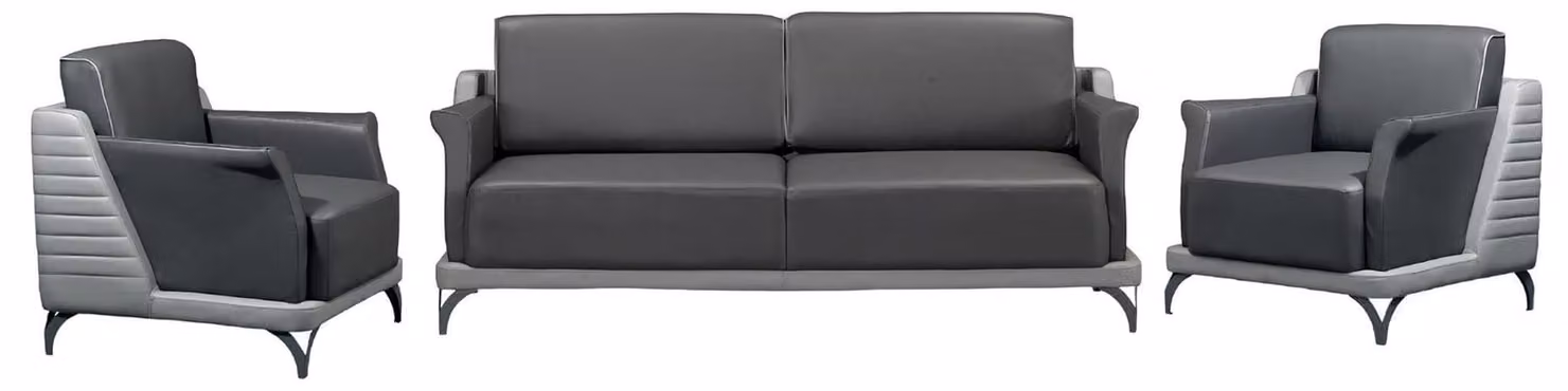 3tlg Sofagarnitur 3+1+1 Sitzer Sessel Leder Sofa Polster Garnitur Wohnzimmer