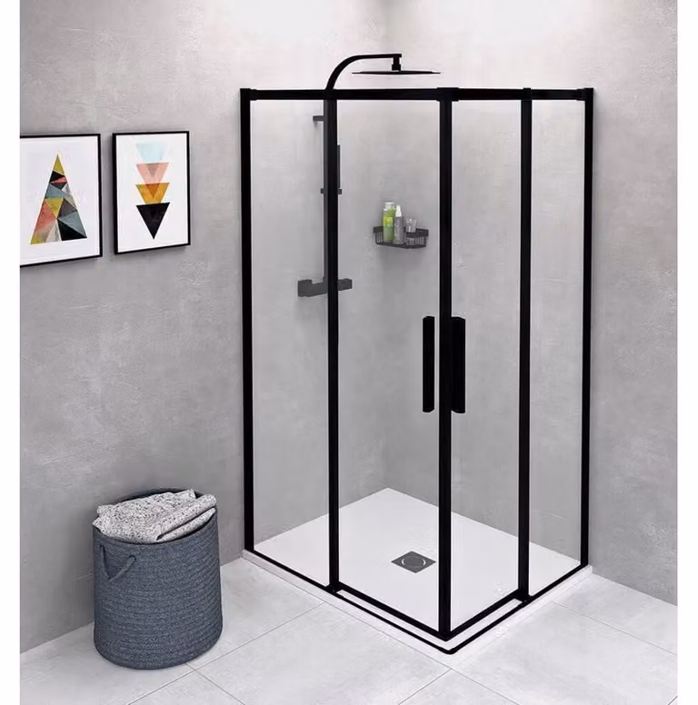 ALTIS LINE BLACK Cabina doccia rettangolare 1000x900 mm, versione L/R, ingresso ad angolo