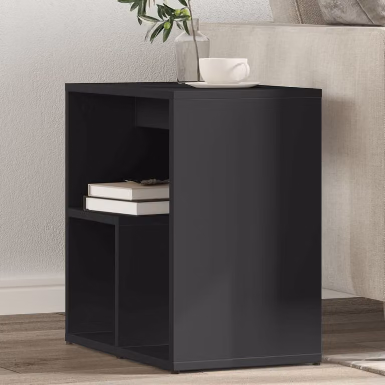 Set di 2 tavolini neri vidaXL in legno multistrato con design minimalista e finitura opaca L/P/H: 50 x 30 x 50 cm