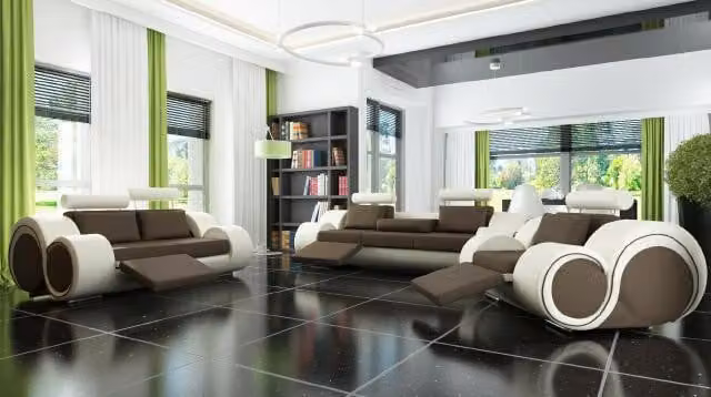 3/2/1 SITZER mit USB RELAX COUCHGARNITUR POLSTERGARNITUR LEDER SOFA SOFAGARNITUR