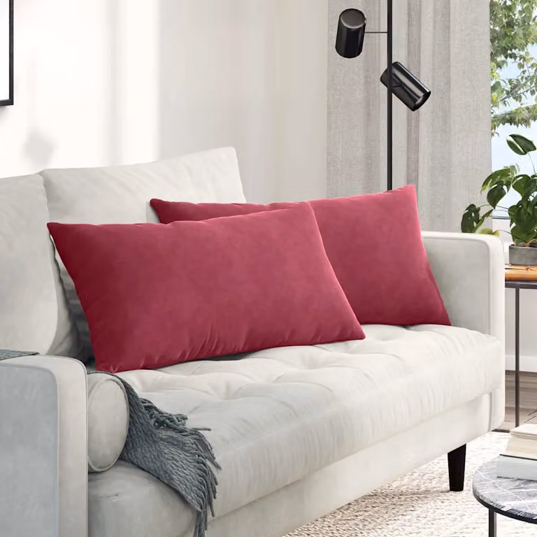Set di 2 cuscini da divano vidaXL in tessuto a coste rosso, L 80 cm x P 40 cm