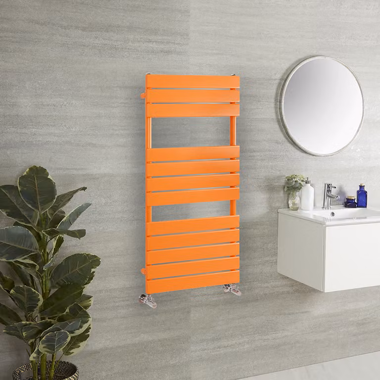 Scaldasalviette di Design - 1200mm x 600mm - Arancione (Sunset Orange) - Lustro