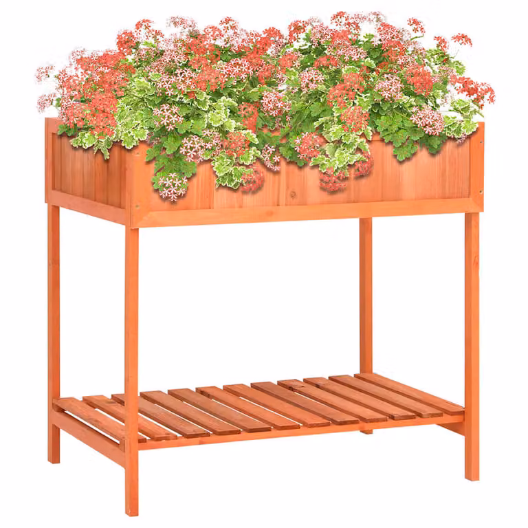 vidaXL Fioriera per Erbe Aromatiche in Legno di Abete Marrone L: 80 cm, P: 60 cm, H: 80 cm