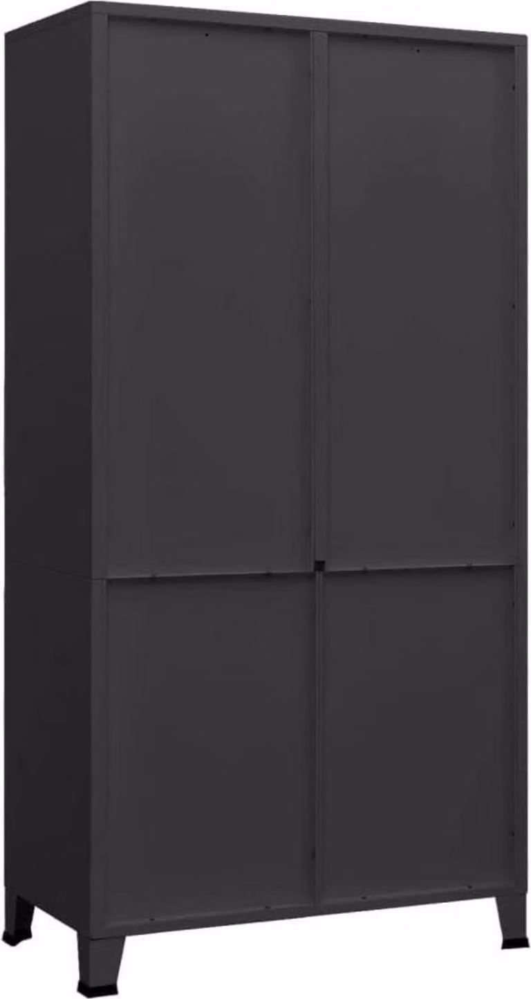 vidaXL Armadio industriale in metallo nero 90x50x180cm