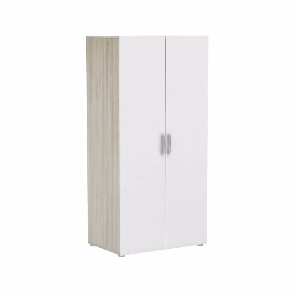 Armadio a 2 ante Barge DMORA per camera da letto, Rovere e Bianco opaco, L: 79 cm, P: 52 cm, H: 166 cm – 2