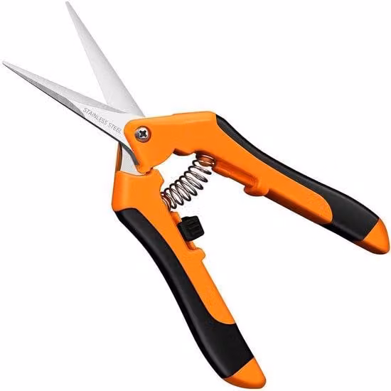 Sega da giardino - Lama in acciaio - Taglio preciso - Cura del giardino - Con meccanismo a molla - Per destri e mancini - Micro-punti - Arancione - 16,5 cm - Pezzo singolo