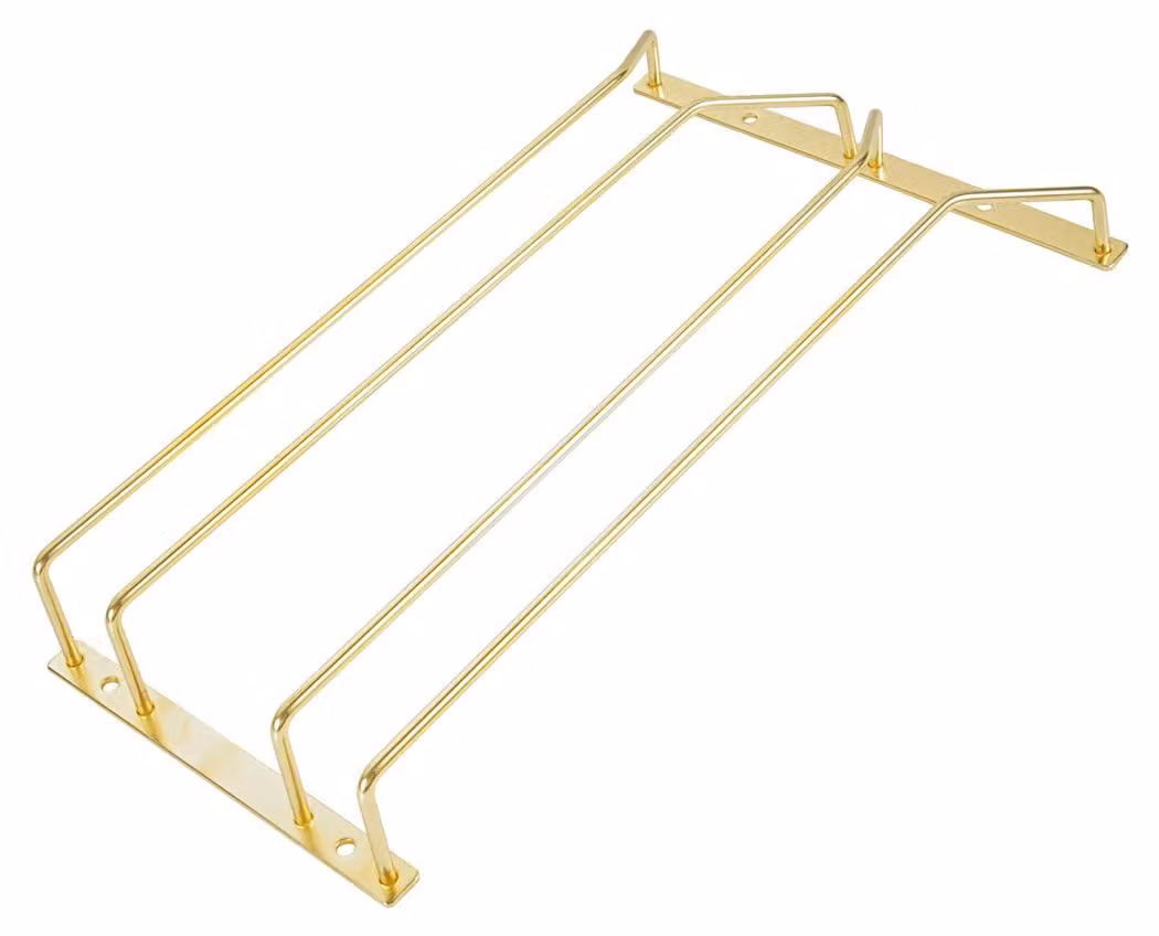 Portabicchieri da 35,5 cm, per la cucina, color oro, con 2 ripiani, da montare sotto il mobile