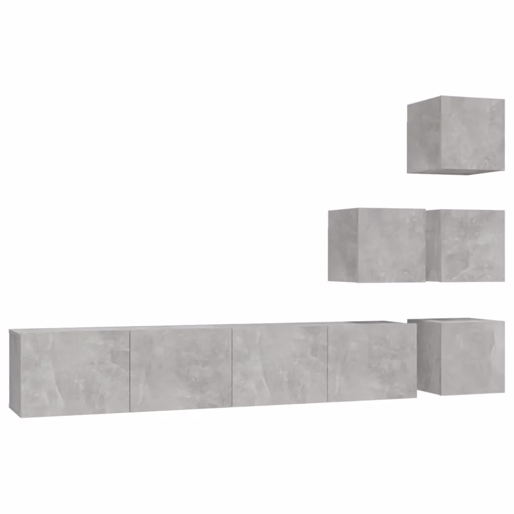 Mobile Porta TV a Parete vidaXL in Legno Multistrato Grigio con Design Abstract Matt L: 80 cm, P: 30 cm, H: 30 cm – 2