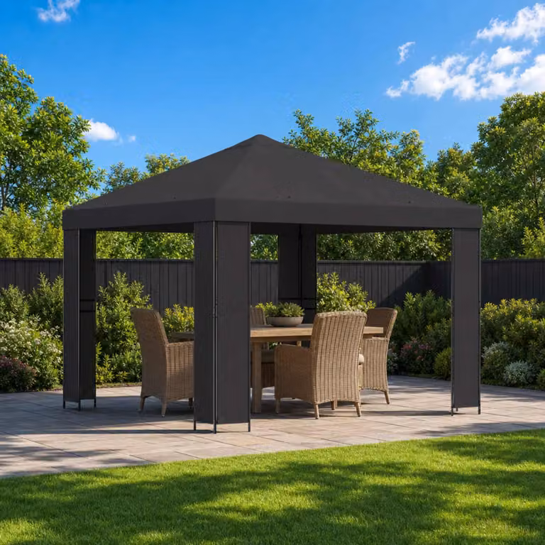 Gazebo vidaXL in acciaio e poliestere antracite 3 x 3 m