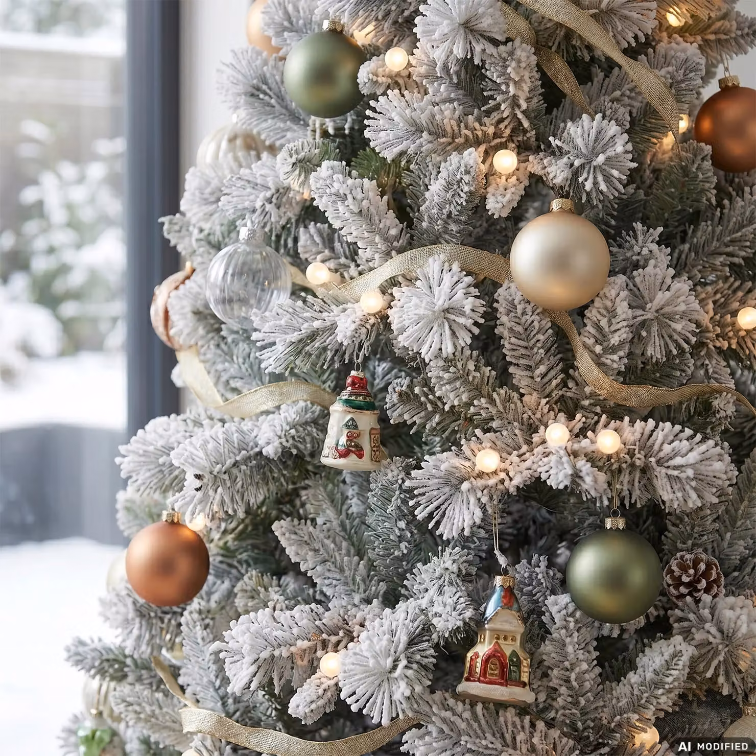 Albero di Natale Artificiale Dictrolux Effetto Innevato con 400 LED Bianco Caldo, Altezza: 240 cm, Diametro alla base: 146 cm – 3