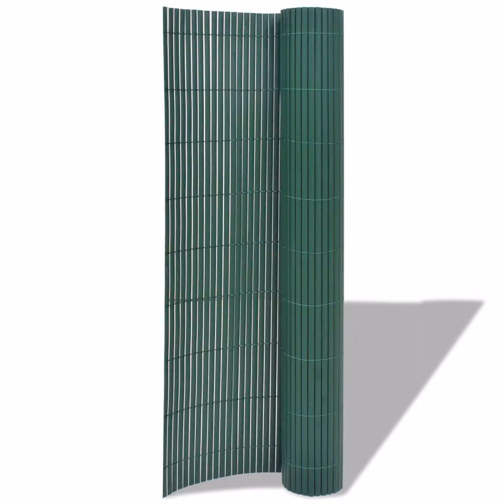 vidaXL Recinzione da giardino bifacciale in PVC 90x300 cm Verde