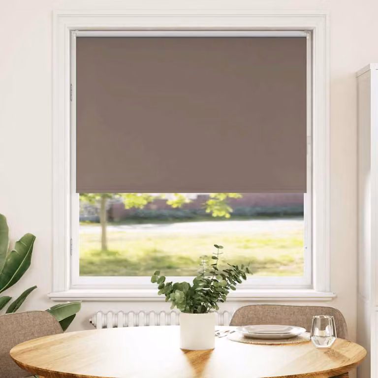 Tenda a Rullo Oscurante vidaXL in Poliestere, Disponibile in Marrone o Grigio, L: 115 cm x H: 150 cm